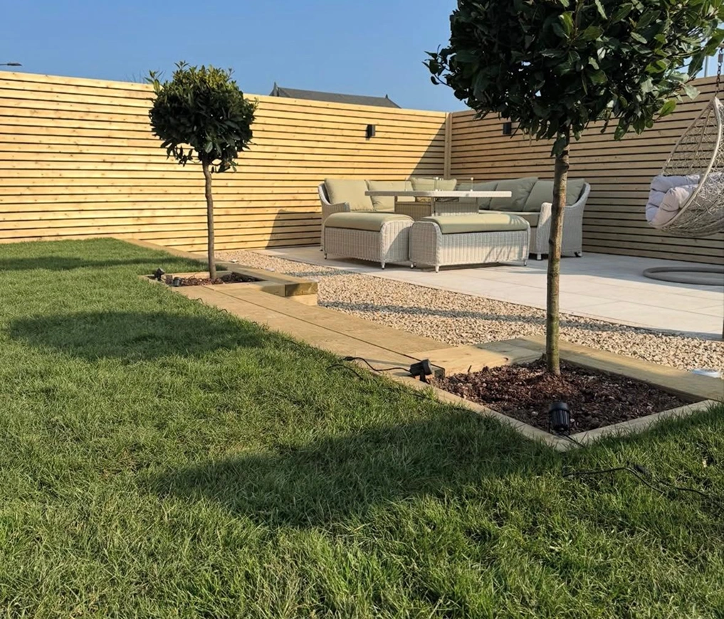 Modern house and garden with professional landscaping